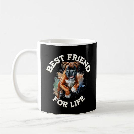 Bokser hond beste vriend voor het leven koffiemok (Links)
