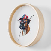 Bokser hond draagt wit rood blauw (Hoek)