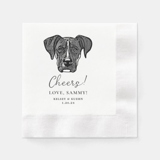 Bokser Hond Gepersonaliseerd Cheers Servetten (Voorkant)