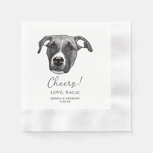 Bokser Hond Gepersonaliseerd Cheers Servetten (Voorkant)
