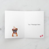 Bokser hond gepersonaliseerd Gelukkige Verjaardag Kaart (Binnen)