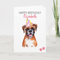 Bokser hond gepersonaliseerd Gelukkige Verjaardag