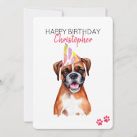 Bokser hond gepersonaliseerd Gelukkige Verjaardag