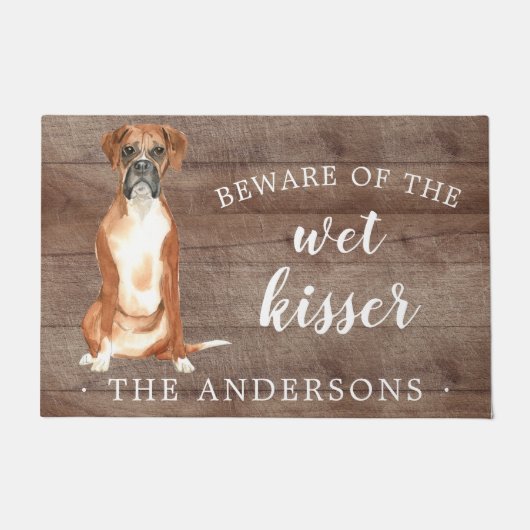 Bokser Hond Gepersonaliseerde Deurmat (Voorkant)