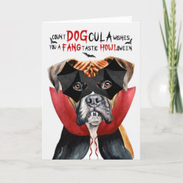 Bokser Hond Grappig Count DOGcula Halloween Feestdagen Kaart