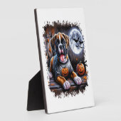 Bokser Hond Halloween Fotoplaat (Zijkant)