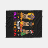 Bokser Hond Halloween Kerst Hallothanksmas Fleece Deken (Voorkant (Horizontaal))