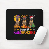 Bokser Hond Halloween Kerst Hallothanksmas Muismat (Met muis)