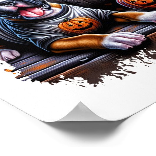 Bokser Hond Halloween Poster (Hoek)