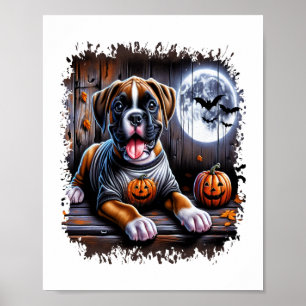 Bokser Hond Halloween Poster