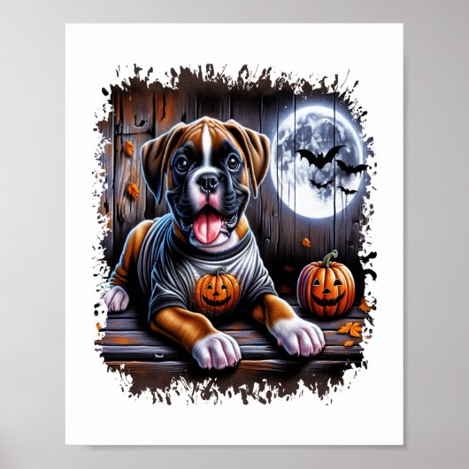 Bokser Hond Halloween Poster (Voorkant)