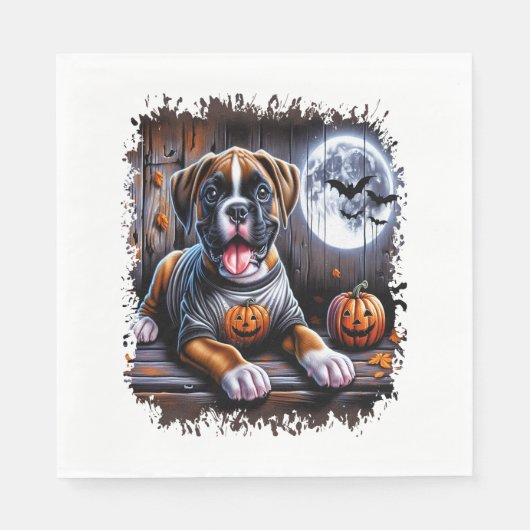 Bokser Hond Halloween Servet (Voorkant)