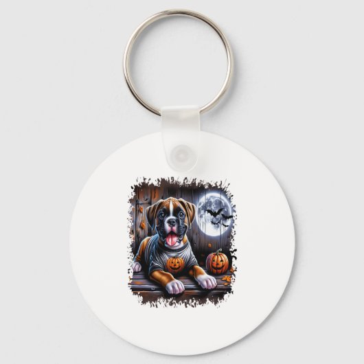 Bokser Hond Halloween Sleutelhanger (Voorkant)