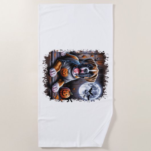 Bokser Hond Halloween Strandlaken (Voorkant)