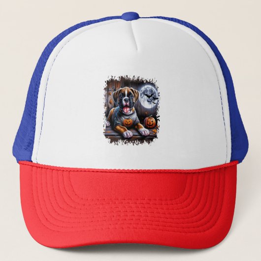 Bokser Hond Halloween Trucker Pet (Voorkant)
