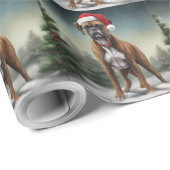 Bokser Hond in Sneeuw Kerstmis Cadeaupapier (Rol Hoek)