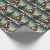 Bokser Hond in Sneeuw Kerstmis Cadeaupapier (Hoek)