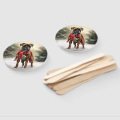 Bokser Hond in Sneeuw Kerstmis Handwaaier (Niet-gemonteerd)