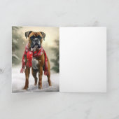 Bokser Hond in Sneeuw Kerstmis Kaart (Binnen)