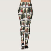 Bokser Hond in Sneeuw Kerstmis Leggings (Achterkant)