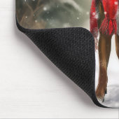 Bokser Hond in Sneeuw Kerstmis Muismat (Hoek)