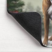 Bokser Hond in Sneeuw Kerstmis Muismat (Hoek)