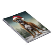 Bokser Hond in Sneeuw Kerstmis Notitieboek (Rechterzijde)