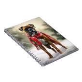 Bokser Hond in Sneeuw Kerstmis Notitieboek (Rechterzijde)