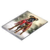 Bokser Hond in Sneeuw Kerstmis Notitieboek (Linkerzijde)