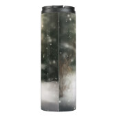 Bokser Hond in Sneeuw Kerstmis Thermosbeker (Achterkant)