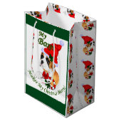 Bokser Hond Kerstmis Vrolijk Medium Cadeauzakje (Voorkant Gekanteld)