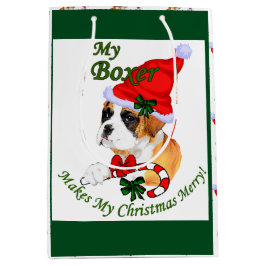 Bokser Hond Kerstmis Vrolijk Medium Cadeauzakje