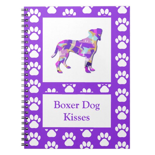 Bokser Hond Kisses Silhouet Leuke PPY&B Notitieboek (Voorkant)