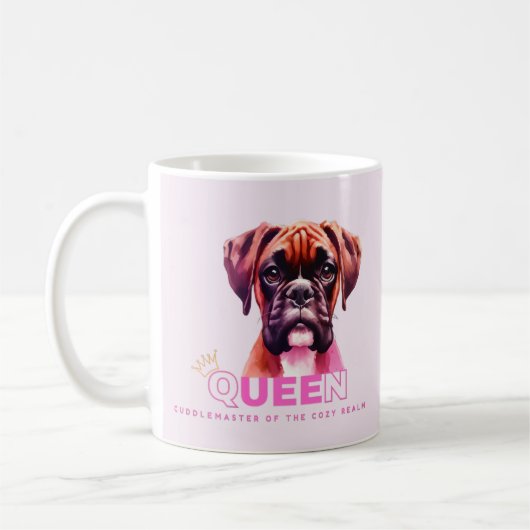 Bokser Hond: Koningin Knuffelmeester Koffiemok (Links)