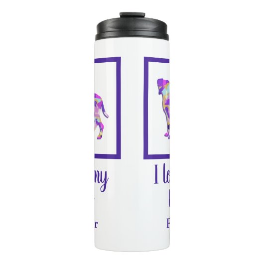 Bokser Hond Leuk Silhouet PPY&B Thermosbeker (Voorkant)