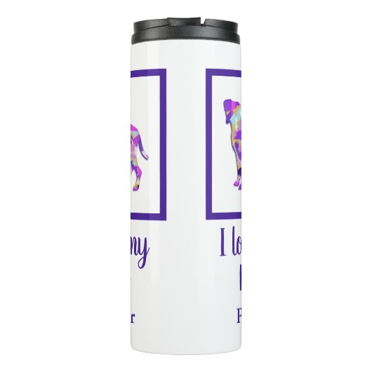 Bokser Hond Leuk Silhouet PPY&B Thermosbeker (Achterkant)