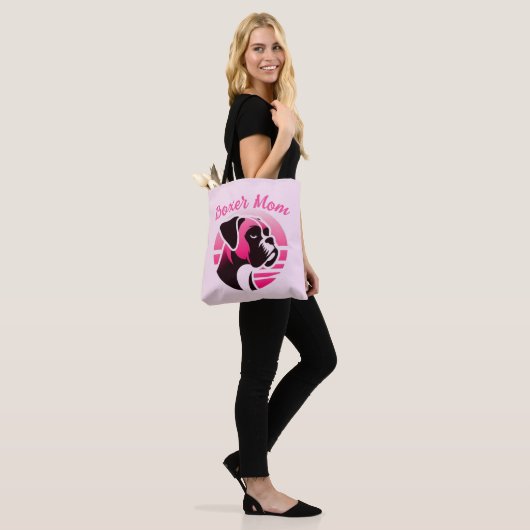 Bokser Hond Mam In Roze Tote Bag (Op model)