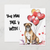 Bokser Hond met Hartballonnen Bedankkaart (Voorkant / Achterkant)