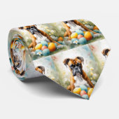 Bokser Hond met Paaseieren Vakantie Stropdas (Opgerold)