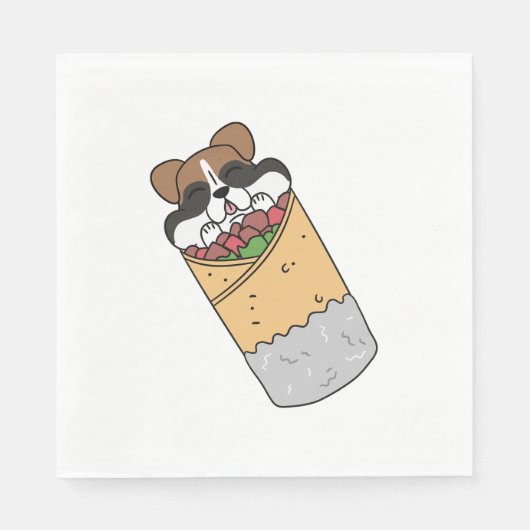 Bokser Hond Mexicaanse Burrito Servet (Voorkant)