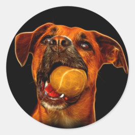 Bokser Hond Moderne Kunst Ronde Sticker