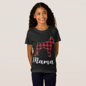 Bokser Hond Puppy Rood plaid grappig Kerstmis T-shirt (Voorkant volledig)
