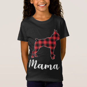 Bokser Hond Puppy Rood plaid grappig Kerstmis T-shirt