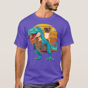 Bokser Hond Rijden Dinosaurus T Rex Jongens Meisje T-shirt