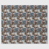 Bokser Hond Rijden Motorfiets Kerstmis Cadeaupapier (Vlak)