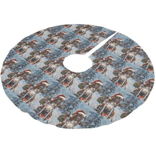 Bokser Hond Rijden Motorfiets Kerstmis Kerstboom Rok (Gekanteld)