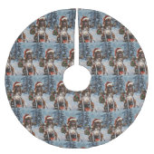 Bokser Hond Rijden Motorfiets Kerstmis Kerstboom Rok (Voorkant)