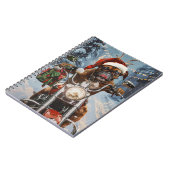 Bokser Hond Rijden Motorfiets Kerstmis Notitieboek (Linkerzijde)