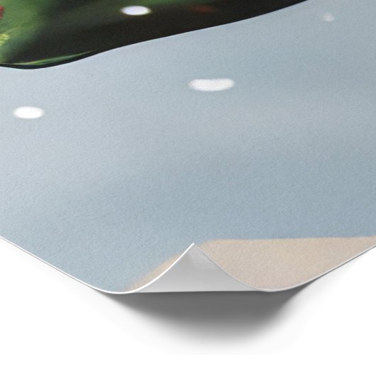 Bokser Hond Rijden Motorfiets Kerstmis Poster (Hoek)