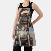 Bokser Hond Rijden Motorfiets Kerstmis Schort (Insitu)